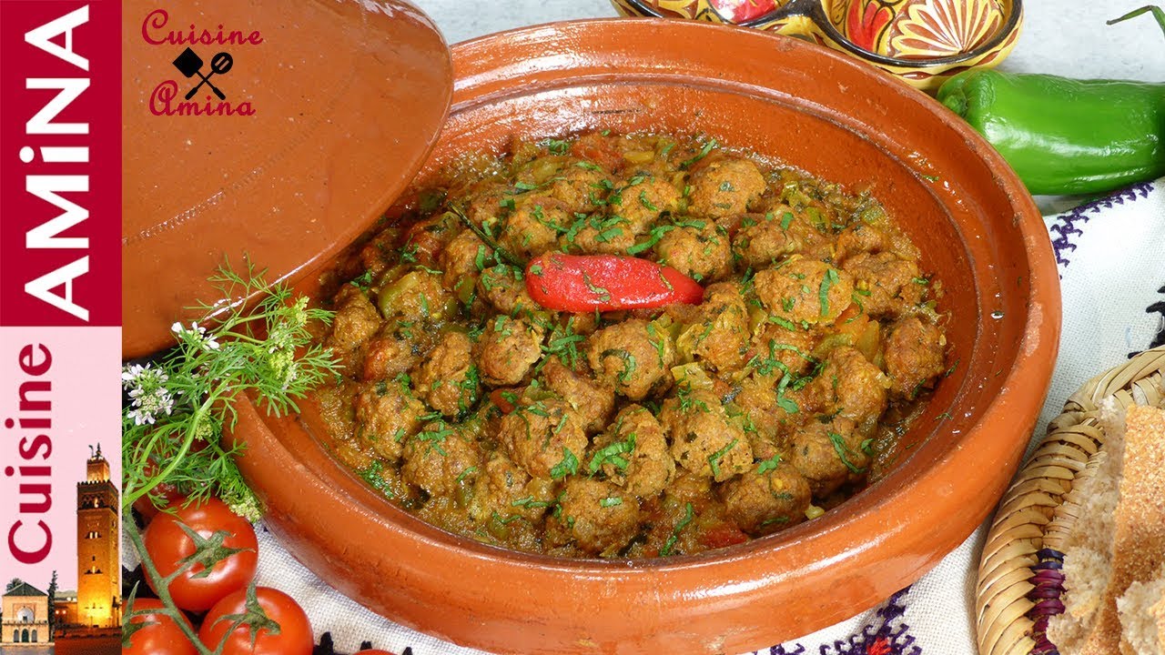 طاجين مغربي بكفتة اللحم أروع مايكون معلك بصلصة الطماطم متشبعوش منو-  مطبخ أمينة المراكشية