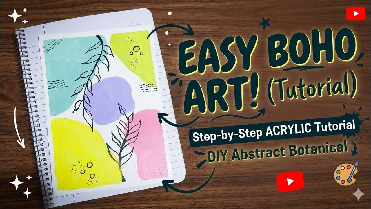 Easy Aesthetic Bohot Painting 🌿 | Beginner Friendly Art With Fevicryl Pastel| Simple Painting Idea