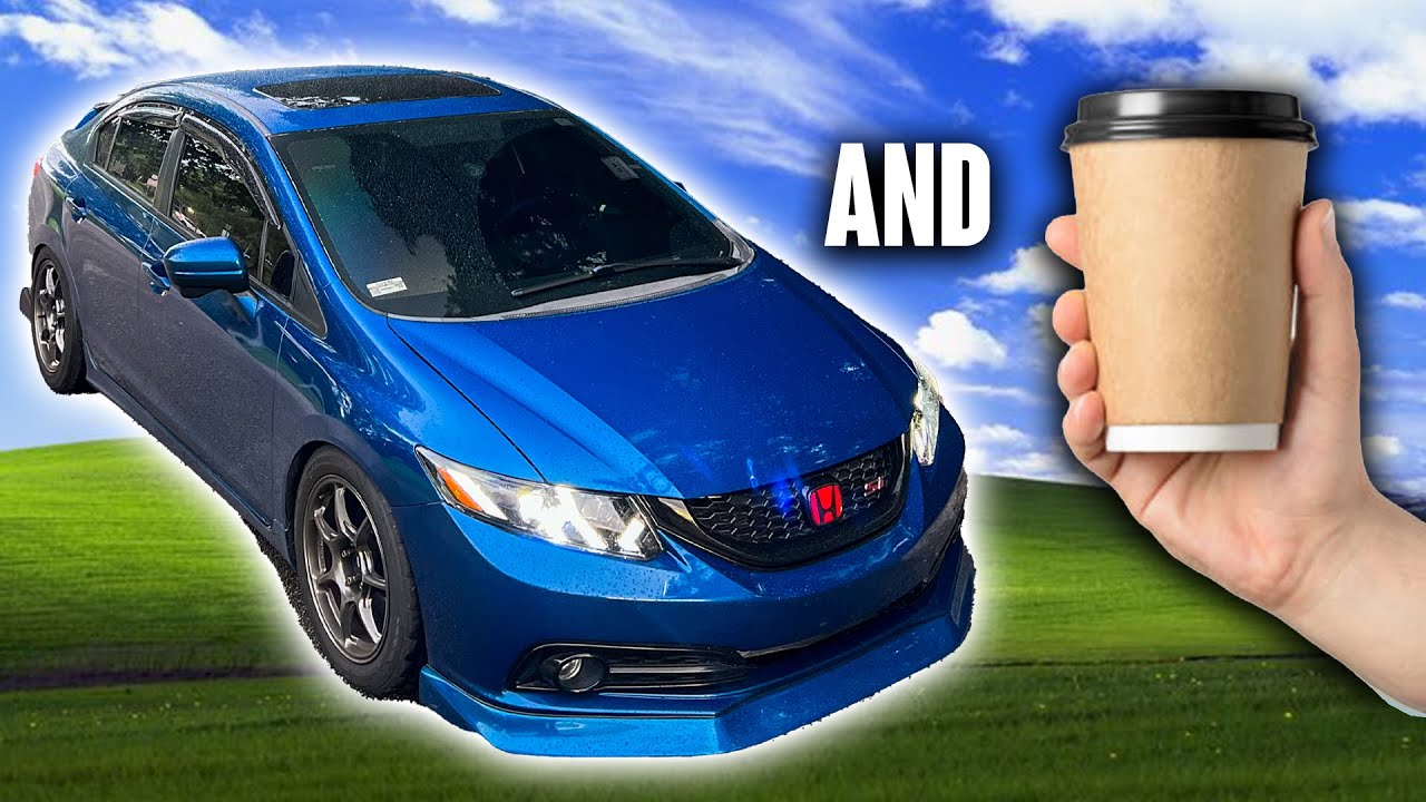 Выехал на встречу любителей автомобилей и кофе со своей тюнингованной Honda Civic Si.