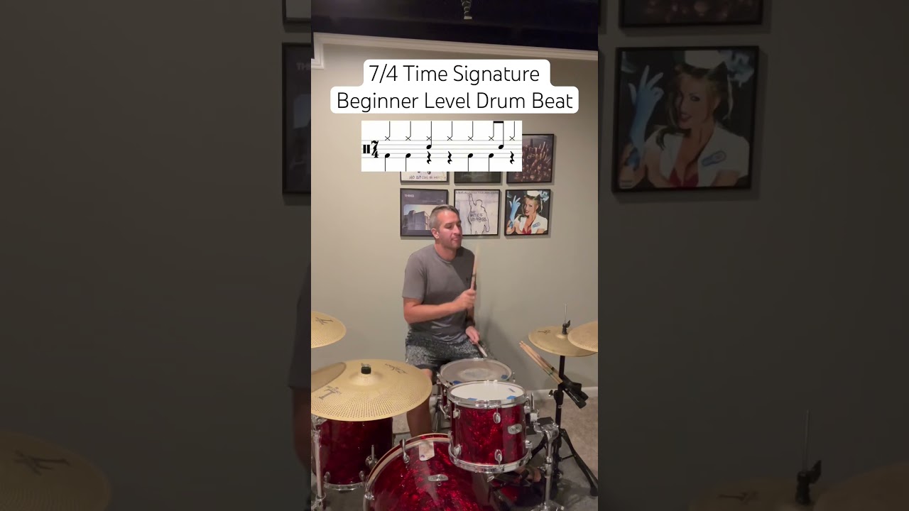 Quick video for a 7/4 time signature beat. Work odd time drum beats into your practice #drumbeat