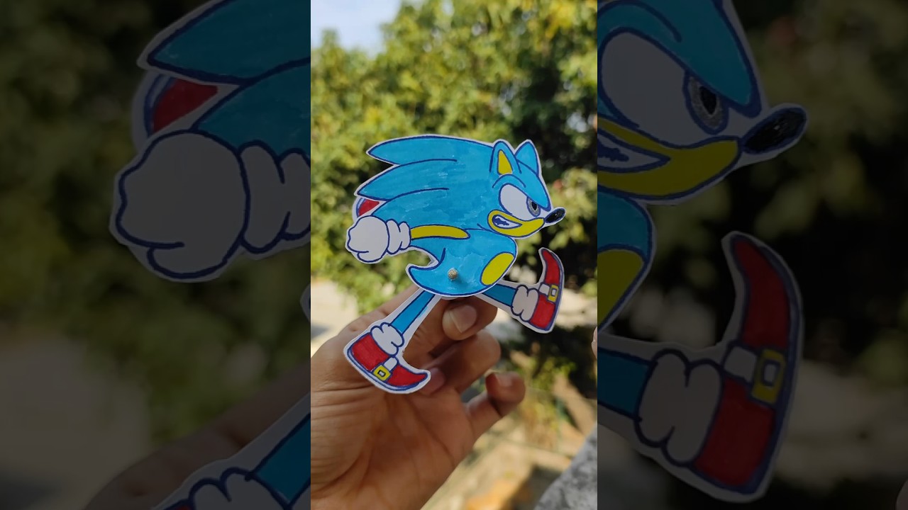 Sonic running paper craft❤️ #ytshorts #diycrafts #sonicthehedgehog #sonic
