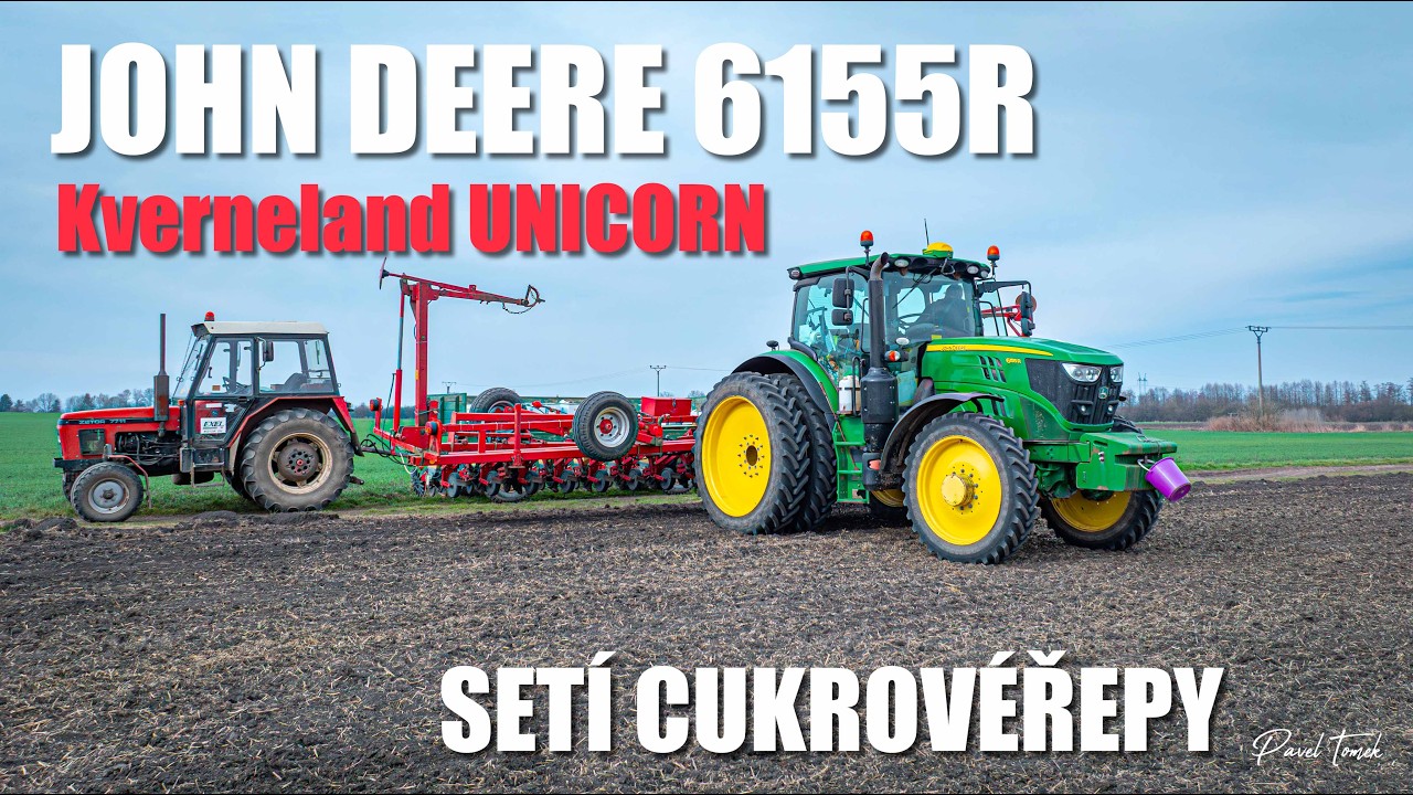 Set&iacute; řepy 🫜 John Deere 6155R 🦌 Vicon / Kverneland UNICORN