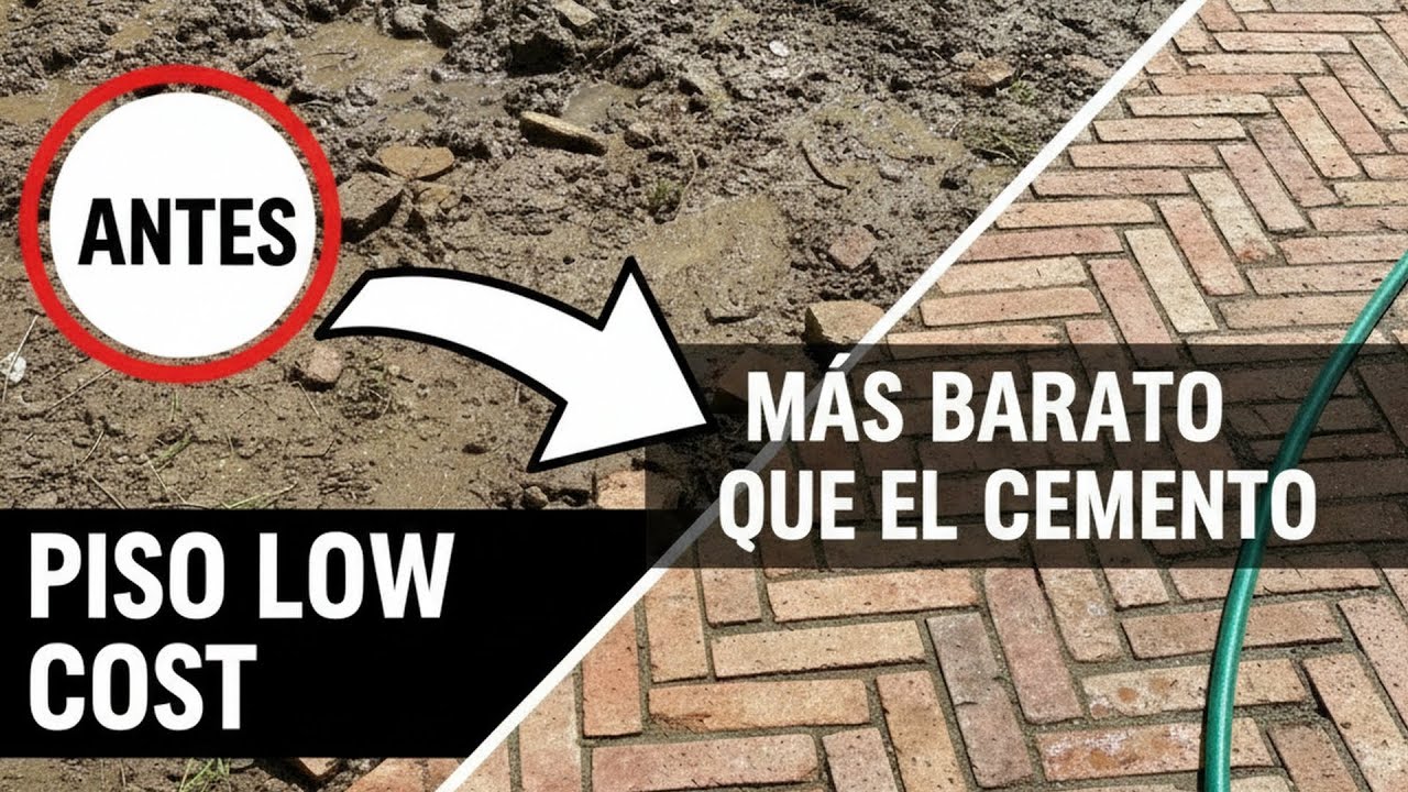 Como hacer un Piso con ladrillos rotos de la obra