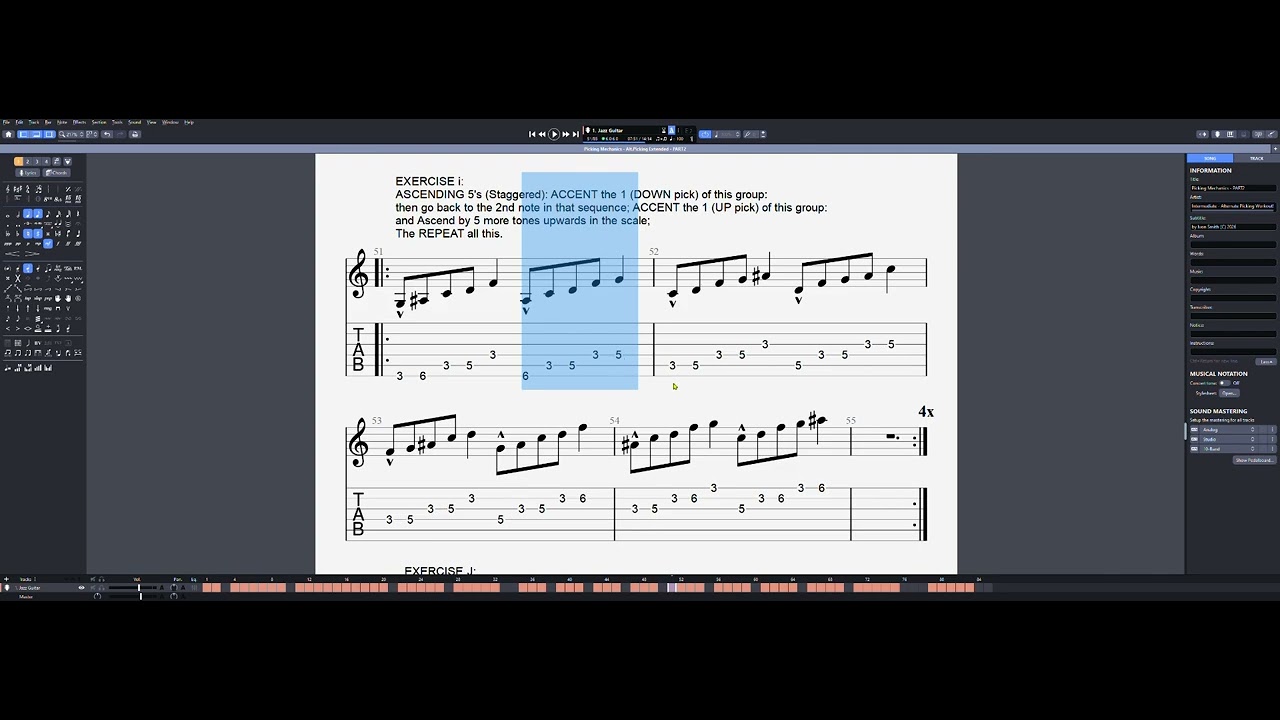 Guitar Picking Mechanics Intermediate - PART2 - Intermediate Alt Picking Workout