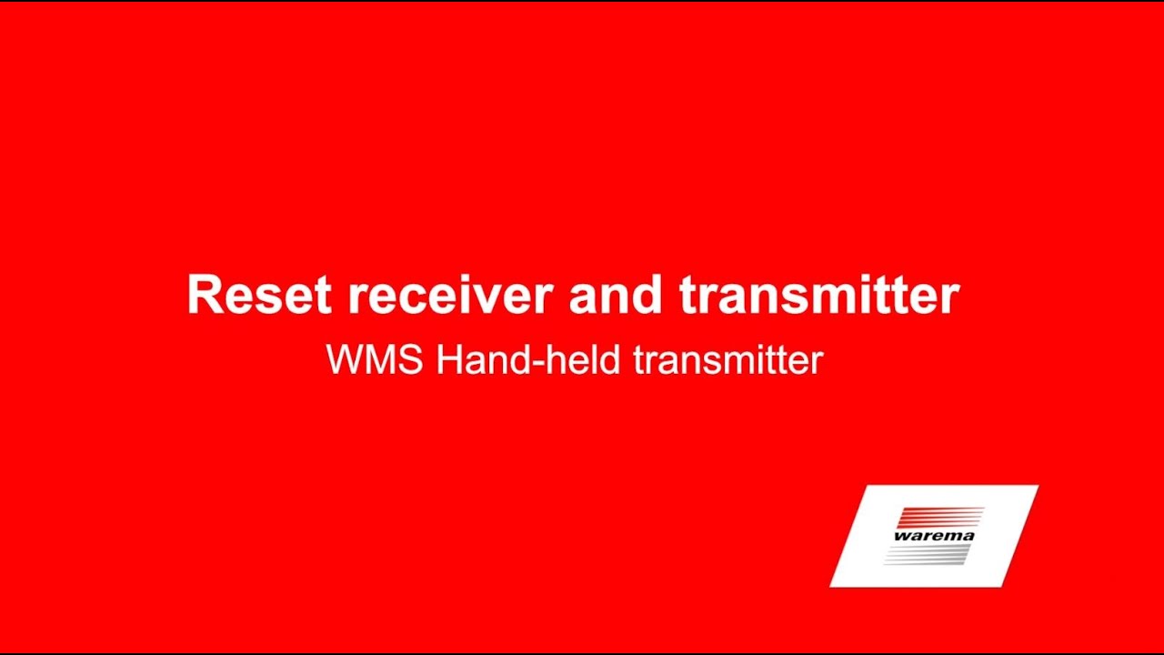 Reset receiver and transmitter - WMS Hand-held transmitter basic