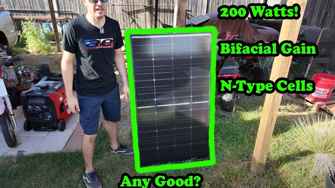 BougeRV N-Type 200 Watt Bifacial 16BB Solar Panel Testing