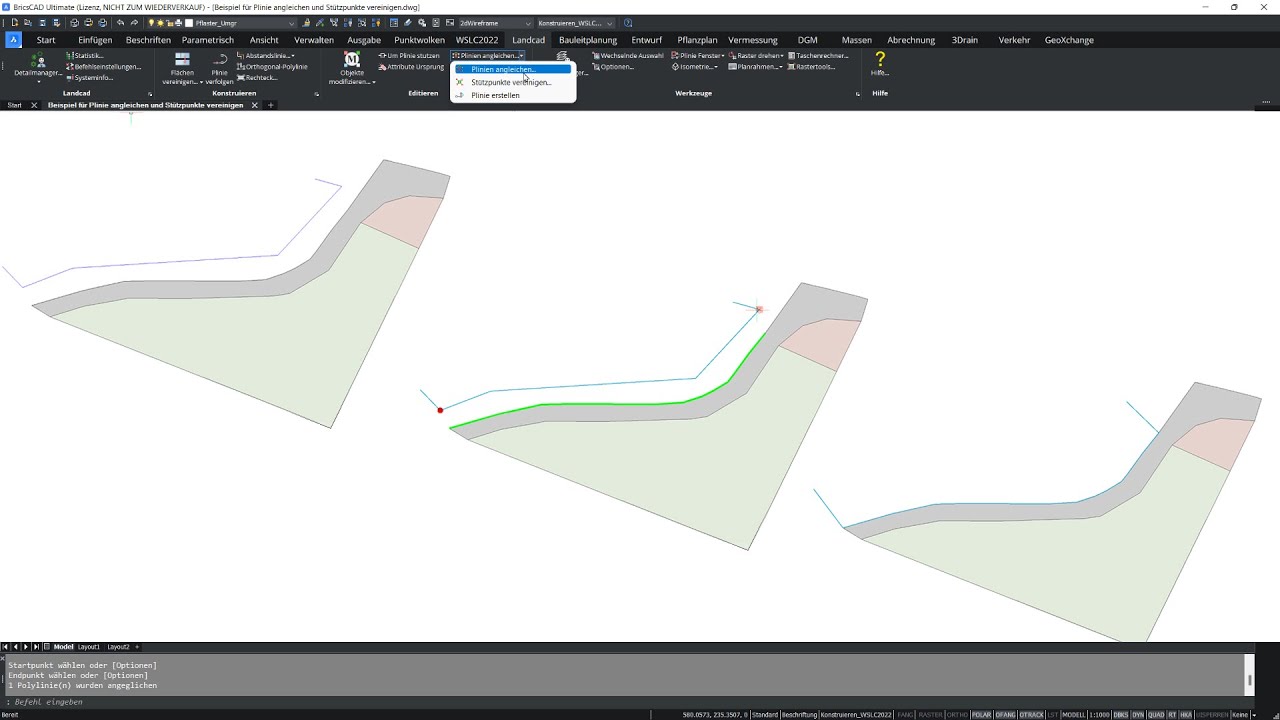 WS LANDCAD Tipps und Tricks - Sauber zeichnen mit "Polylinie angleichen"