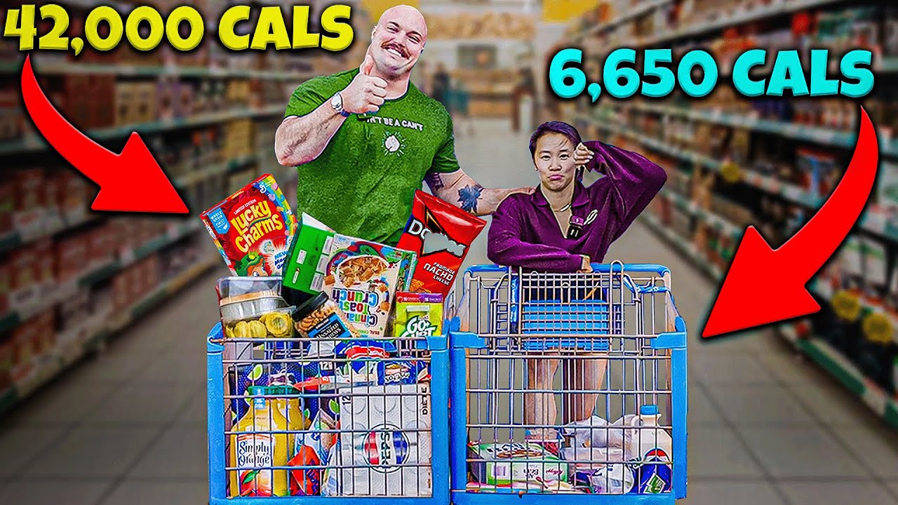 IFBB Pro vs Worlds Strongest Man grocery haul