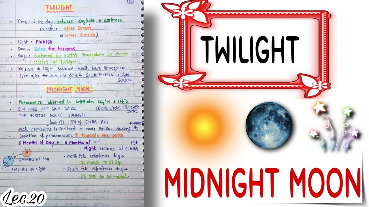 Twilight & Midnight Moon || World Geography || Handwritten notes || Lec.20 || An Aspirant !