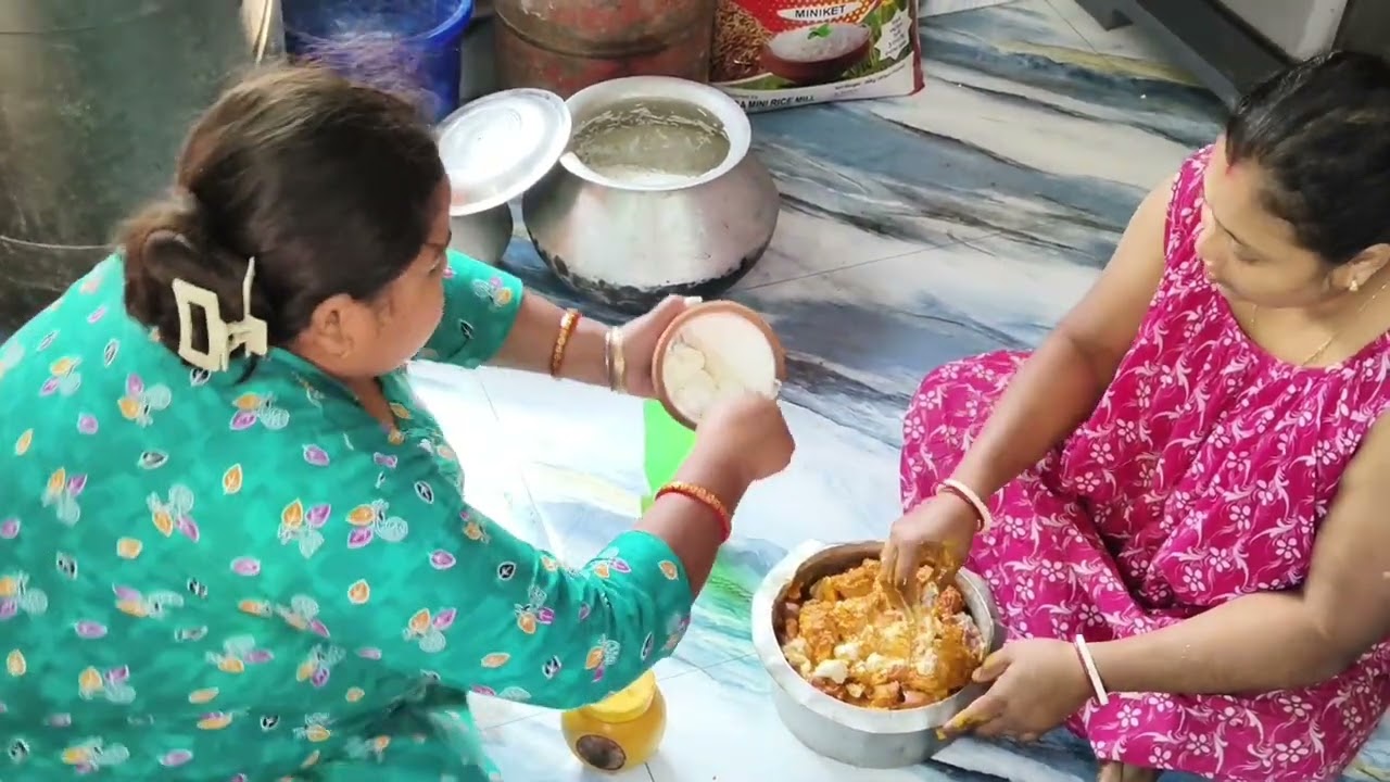 আমরা বোনেরা সকাল সকাল কি করি দেখো 🐐।#minivlog #viralvideo #muttoncurry #food         