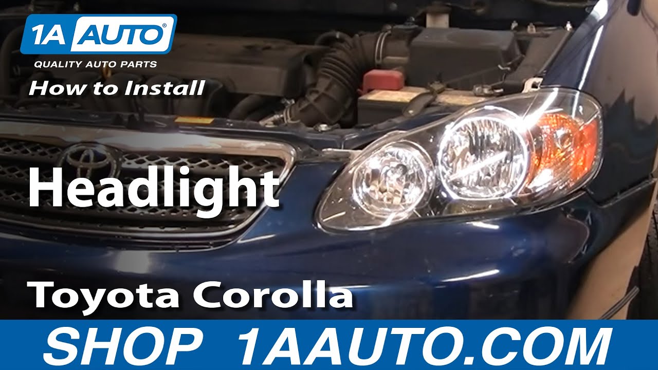 Как заменить фару на Toyota Corolla 2003-2004 годов