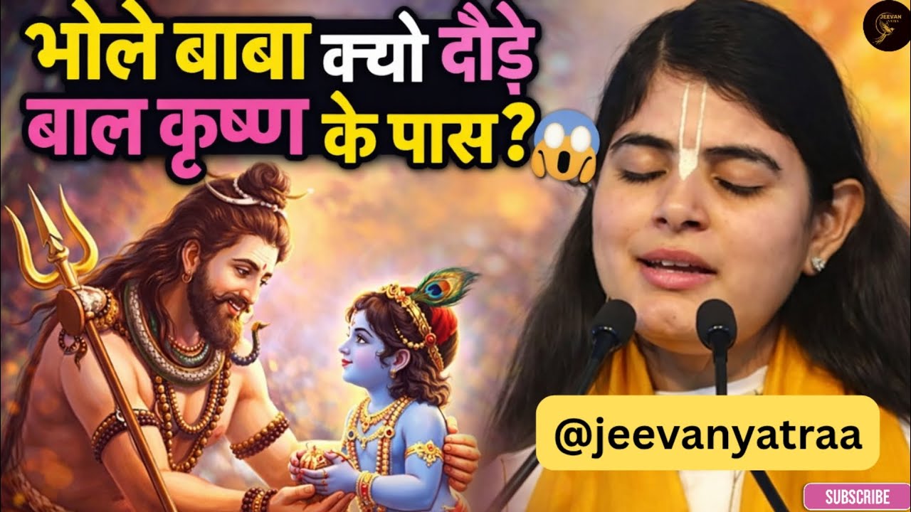 भोले बाबा क्यों दौड़े बाल कृष्ण के पास? 😱 | ft. Devi Chitralekha Ji
