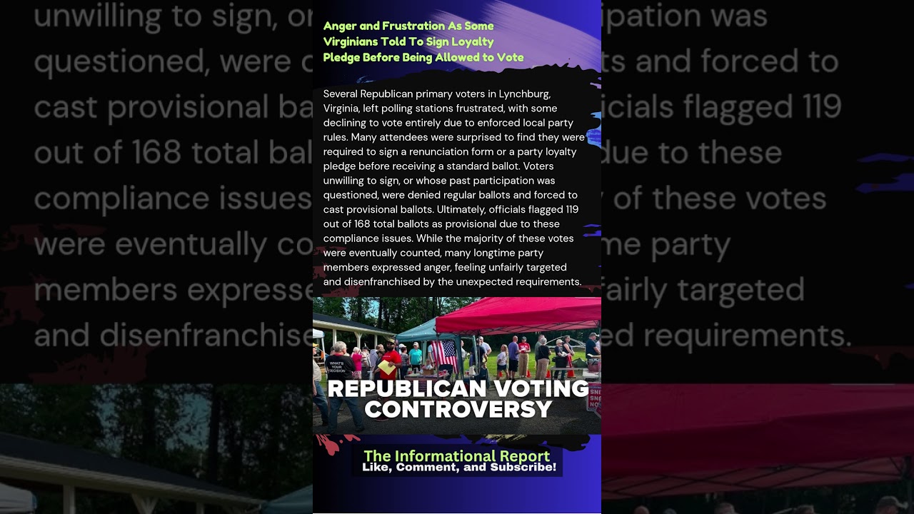 Voter Uproar in Virginia: Mandatory Loyalty Pledges Spark Anger