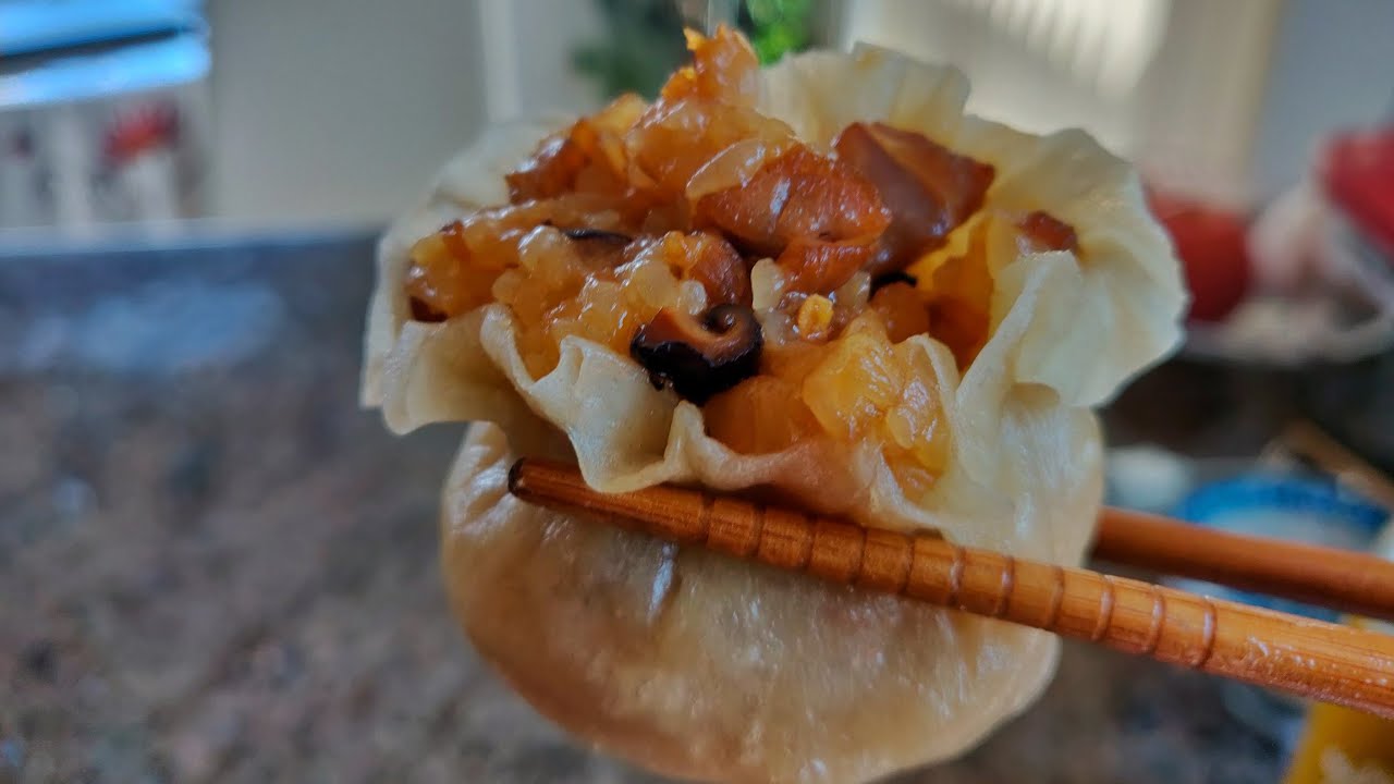 糯米烧卖自己做，皮薄馅香有技巧，油润香糯超好吃 How to make glutinous rice Siu Mai at home.