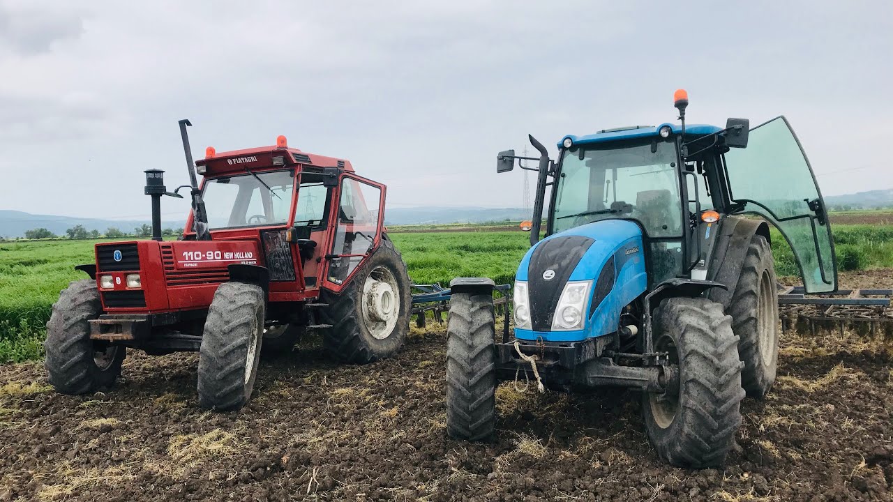 200 dönüm tırmık çekiyoruz 110-90 Landini 5h100