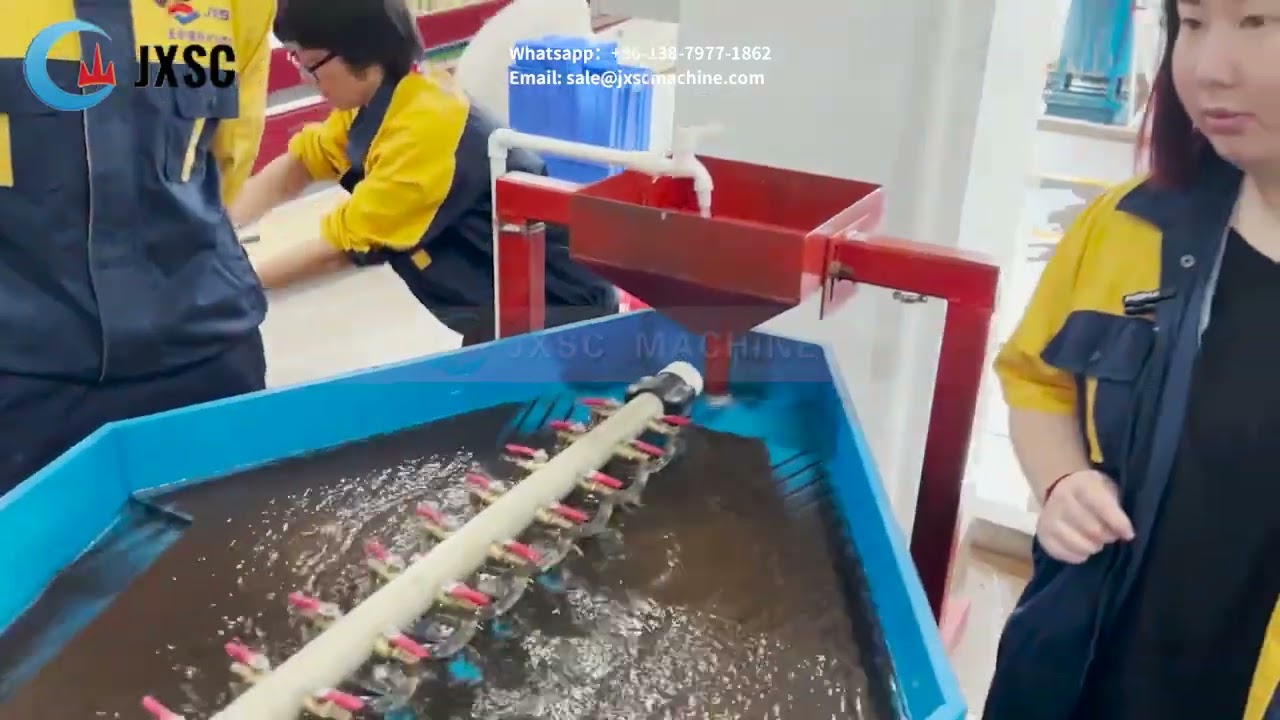 Gemini shaking table sorting pretreated chalcopyrite test