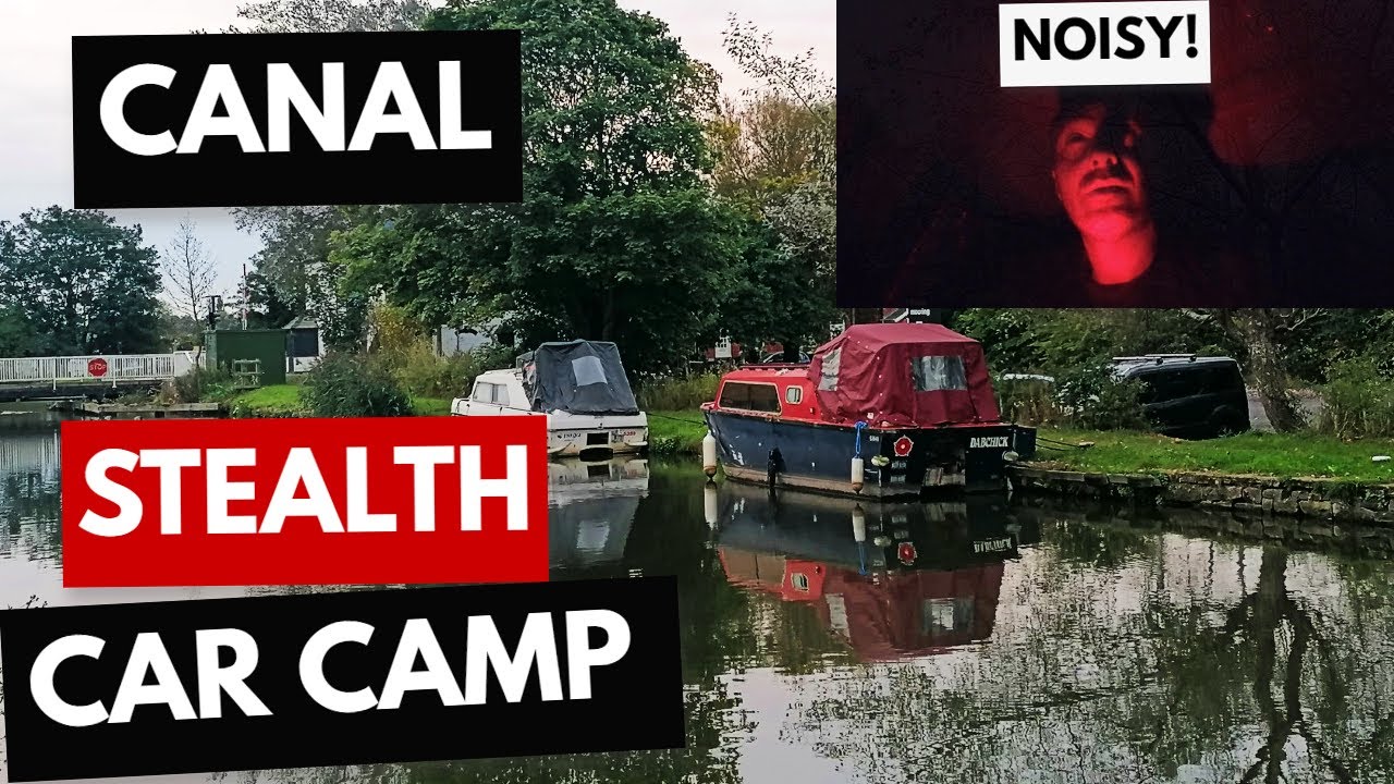Urban Stealth Car Camping | NOISY! Canal side Stealth Car Camping UK | Stealth Camper Van Conversion
