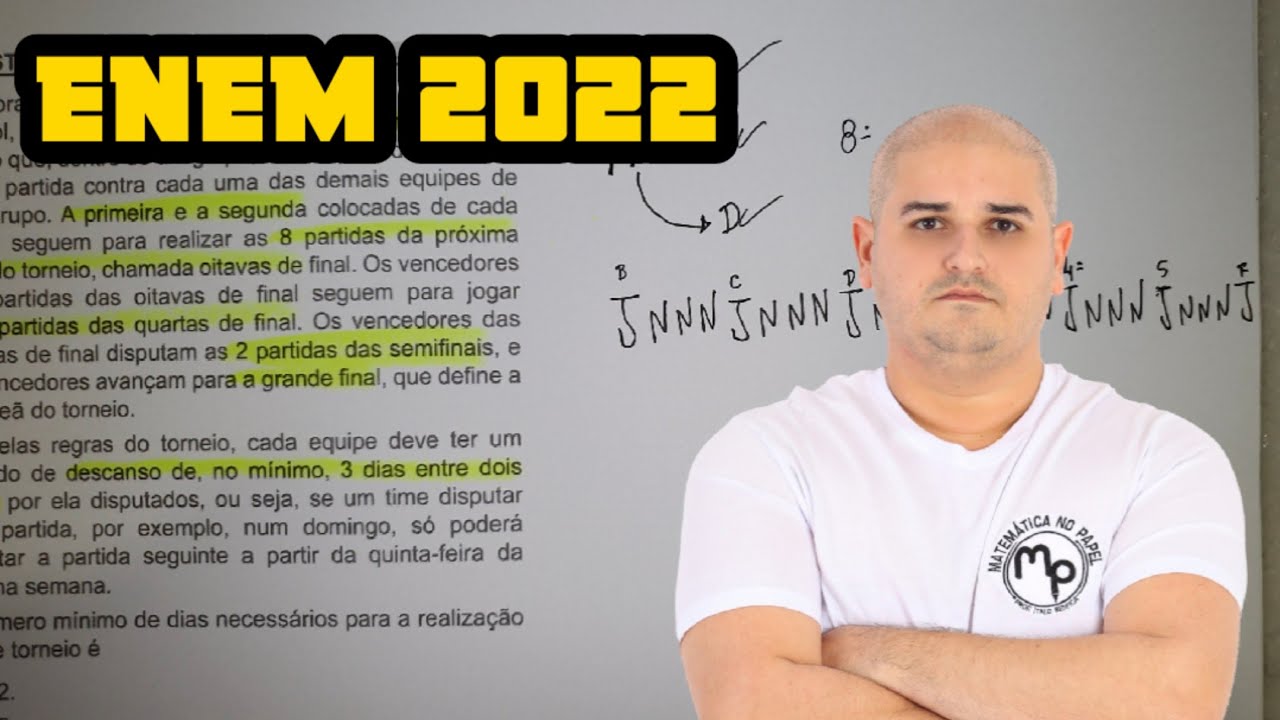 ENEM 2022 - Foram convidadas 32 equipes para um torneio de futebol que foram divididas em 8 grupos