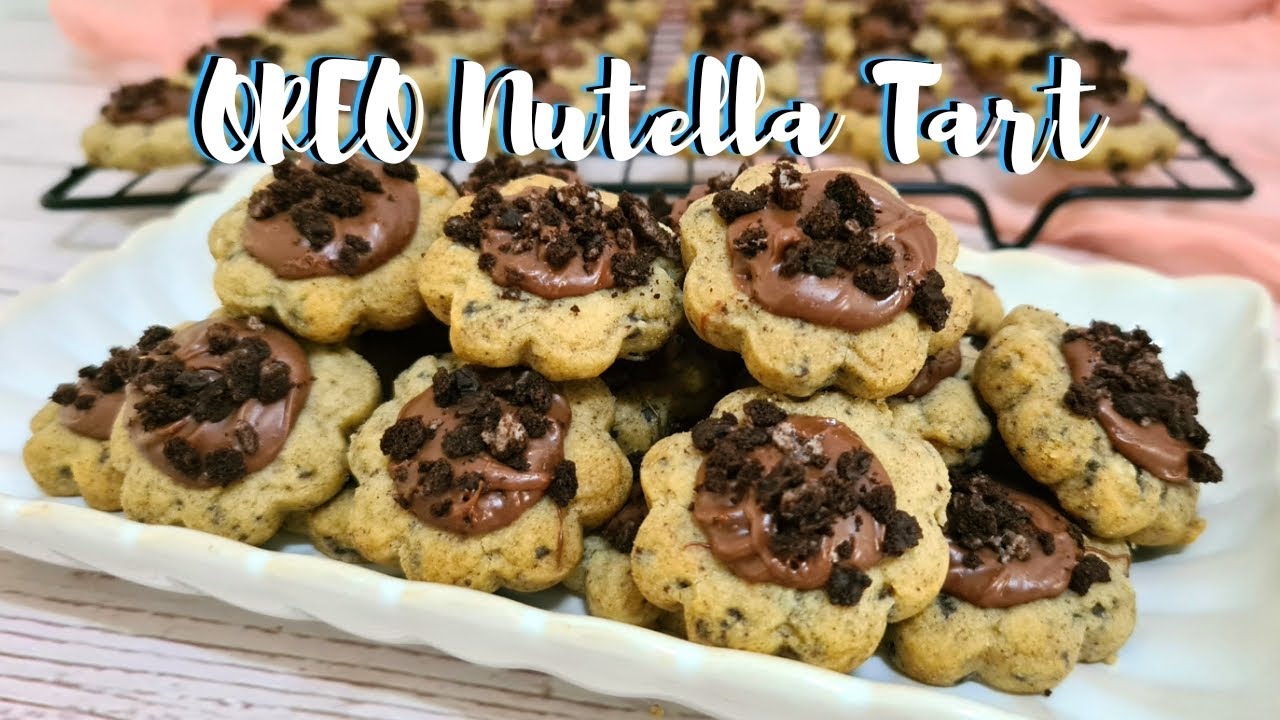 Melt in the mouth Oreo Nutella Tarts | Nutella Cookies | Oreo Cookies | Raya Cookies | Rahiza Dorah