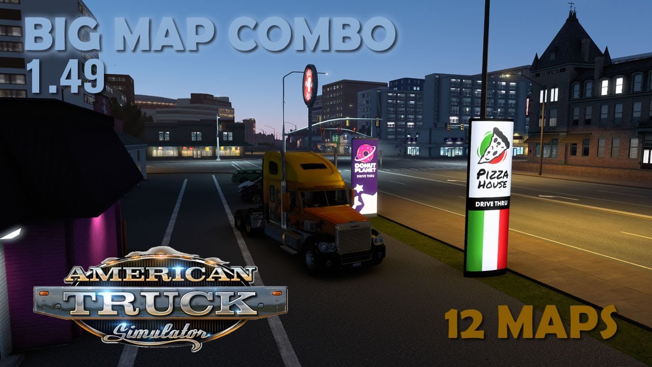 ATS 1.49 Big Map Combo (with Kansas DLC) - 12 maps with C2C, ATS Expansion, Midwest, Reforma