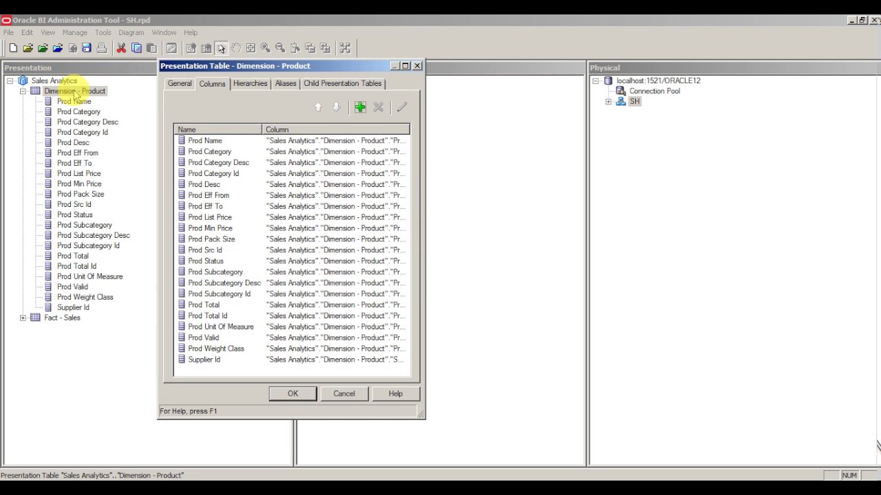 Design Presentation Layer in OBIEE 12C Repository