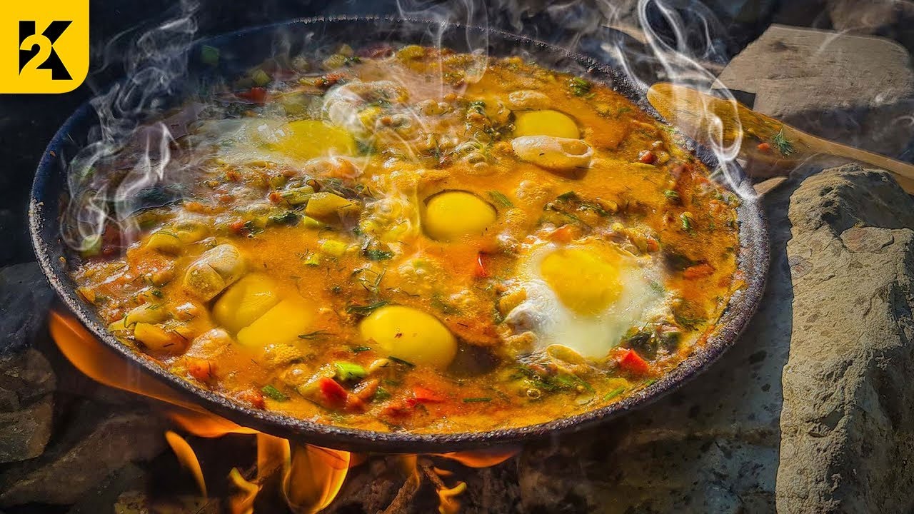 Шакшука на костре | Пошаговый рецепт