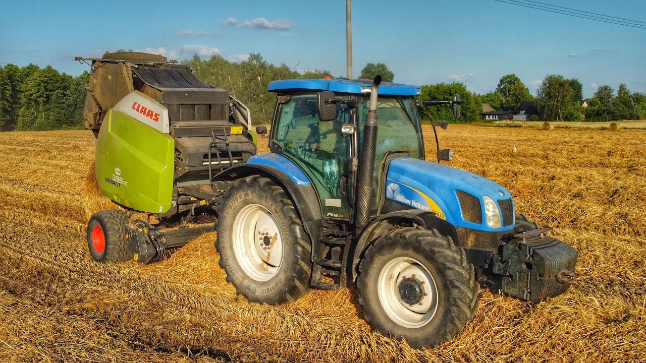 PRASOWANIE SŁOMY 2024 ㋡ New Holland T6020☆ CLAAS VARIANT 385RC ☆ AgroLechuTeam