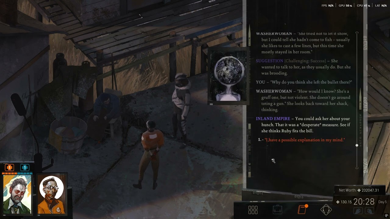Disco Elysium: Ask Washer Women about Ruby & Bullet
