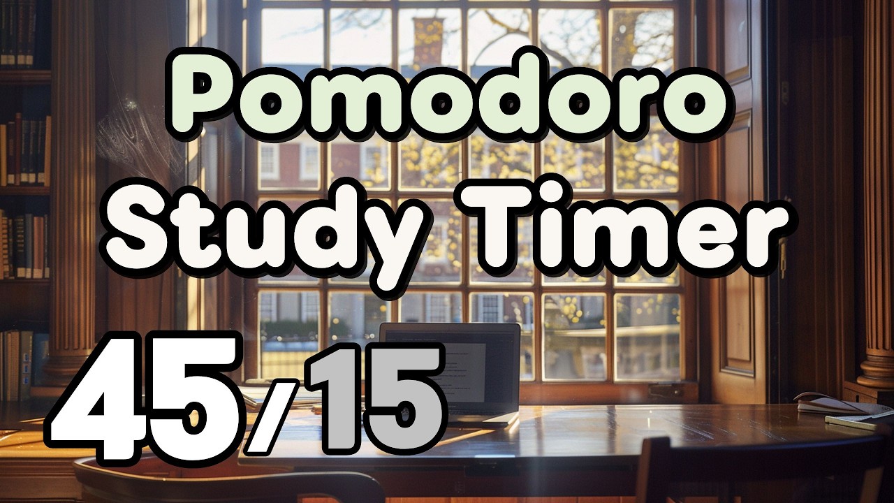 45/15 x2 Pomodoro Study Timer | Balanced Study Session (No Lyrics)