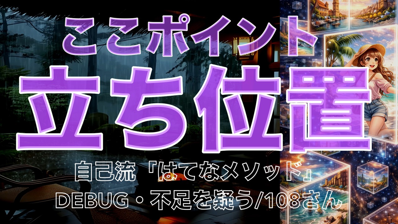 【ポイントは立ち位置】オリジナルメソッド　DEBUG 　不足を疑う　108さん