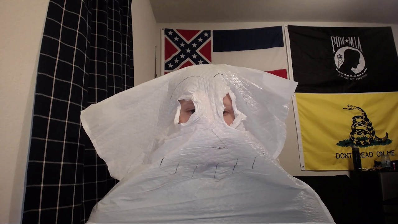 Trick or Treating as an adult (as Trash Bag Man)