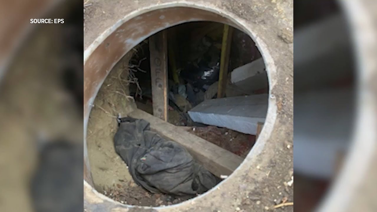 Police release video of 5 feet deep 'encampment cave' found in Alberta