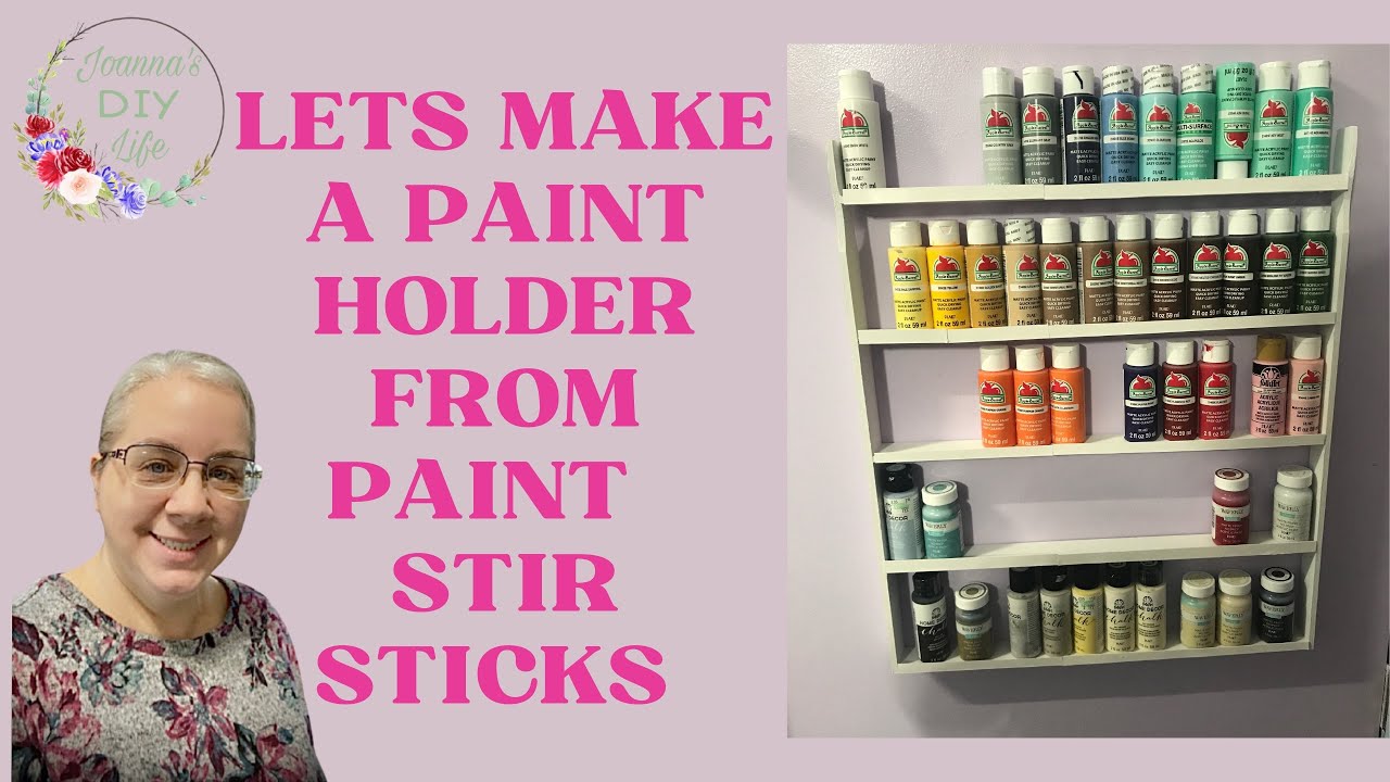 Craft paint storage ~Paint stir sticks DIY
