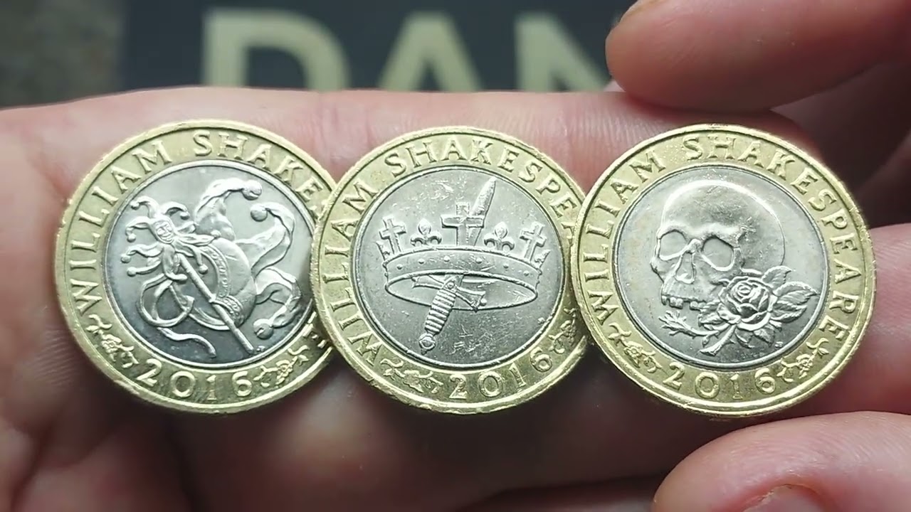 ВСЕ 3 МОНЕТЫ НОМИНАЛОМ &pound;2 С УИЛЬЯМОМ ШЕКСПИРОМ