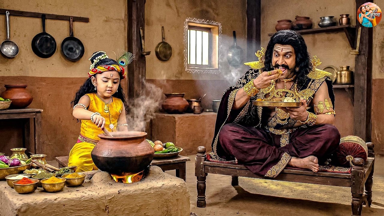 छोटे कान्हा ने कंस को अपने हाथों से खाना खिलाया || यशोमती मईया के नंदलाला || Shree Krishan leela ||