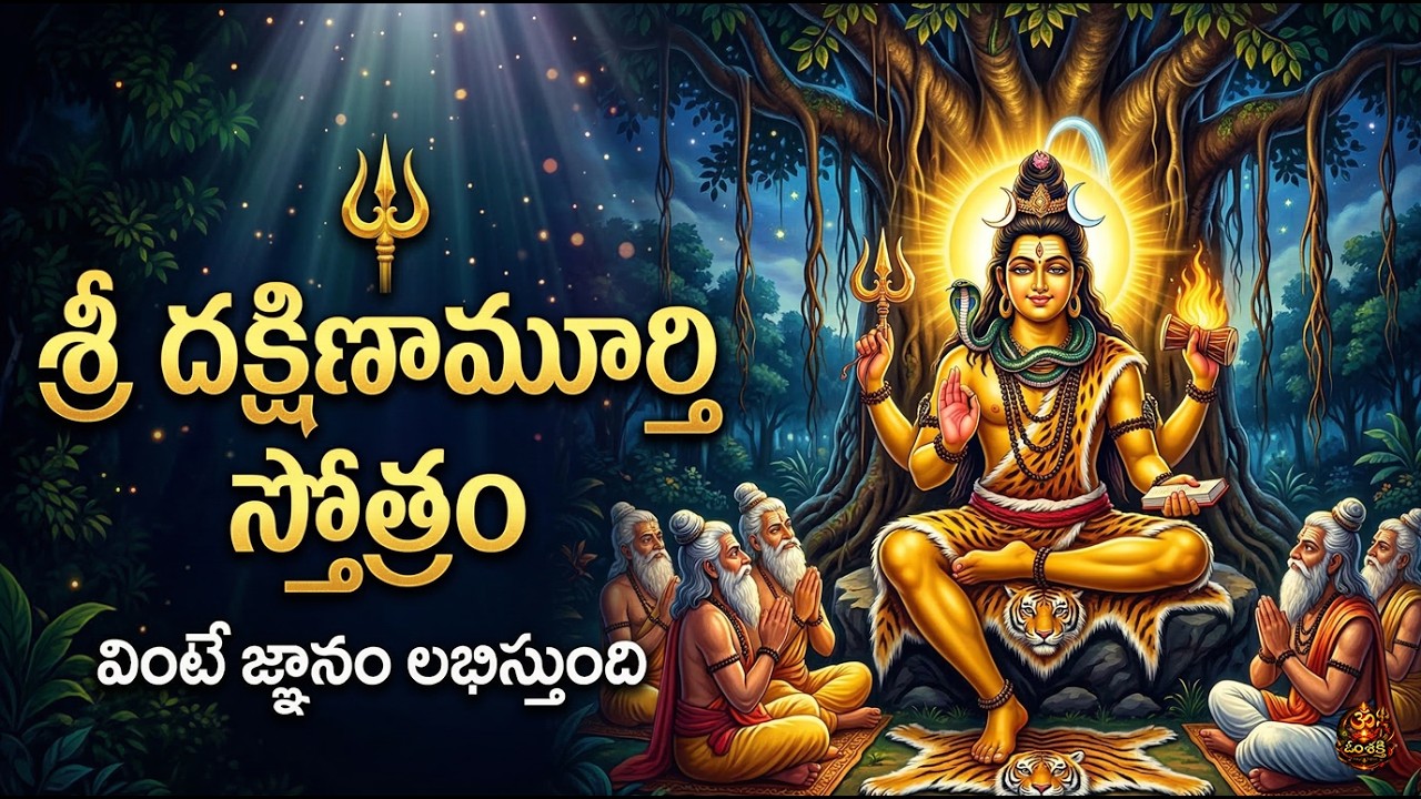 శ్రీ దక్షిణామూర్తి స్తోత్రం | వింటే జ్ఞానం – అజ్ఞానం నశిస్తుంది @OmShaktiHindu