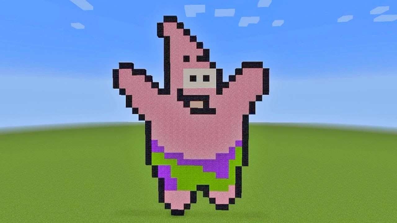 How To Build Patrick Star from Spongebob Squarepants Pixel Art In Minecraft