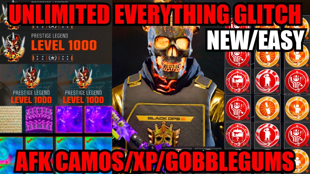 *NEW* AFK UNLIMITED EVERYTHING GLITCH BO6! SOLO CAMOS/XP/GOBBLEGUM! BO6 GLITCHES! BO6 ZOMBIES GLITCH