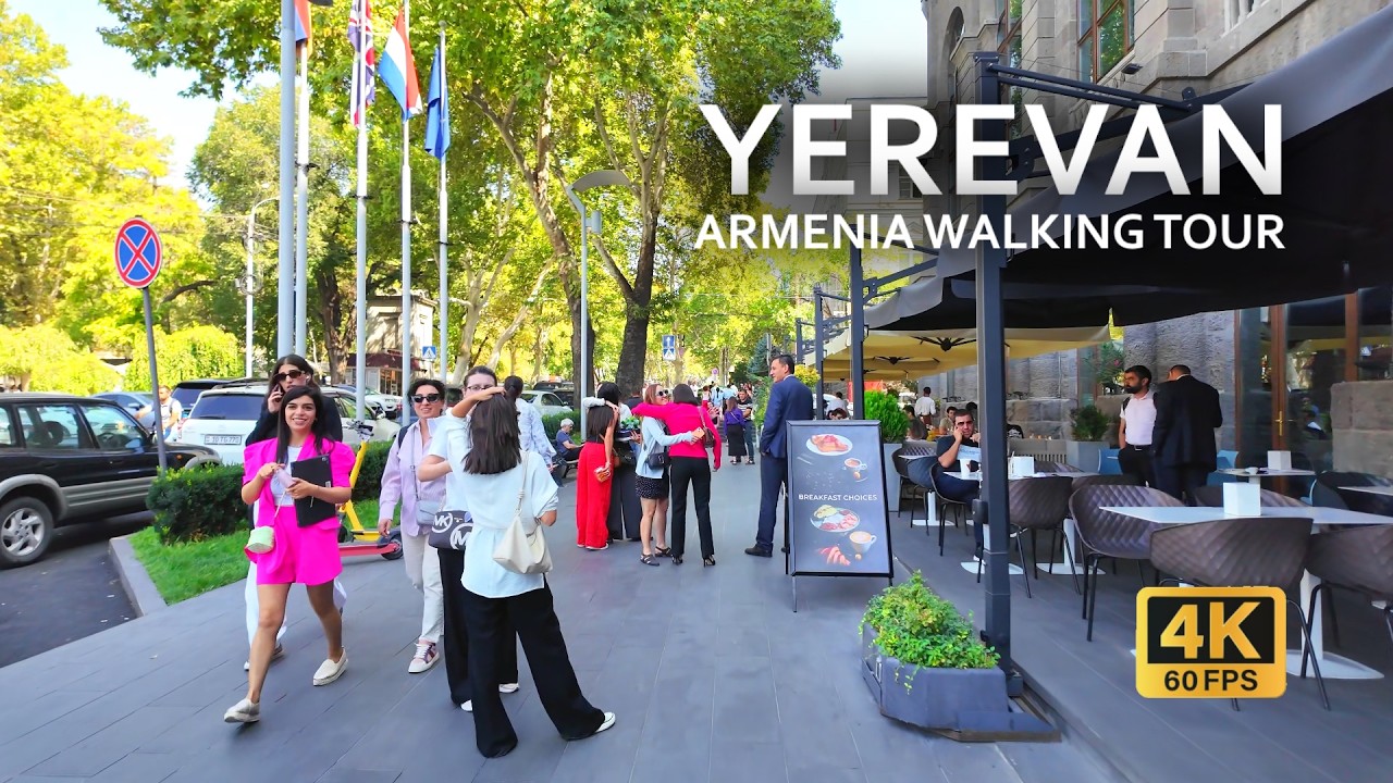 Pretty girls in a beautiful city: Yerevan, Armenia walking tour 2024 4K 60 FPS