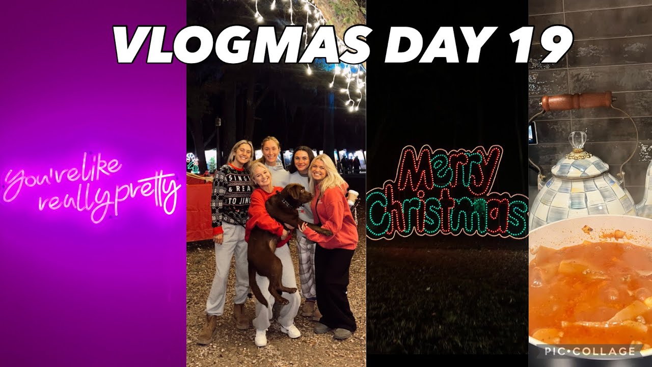 VLOGMAS DAY 19 | hanging neon sign, bridge run, holiday festival of lights, lasagna soup!