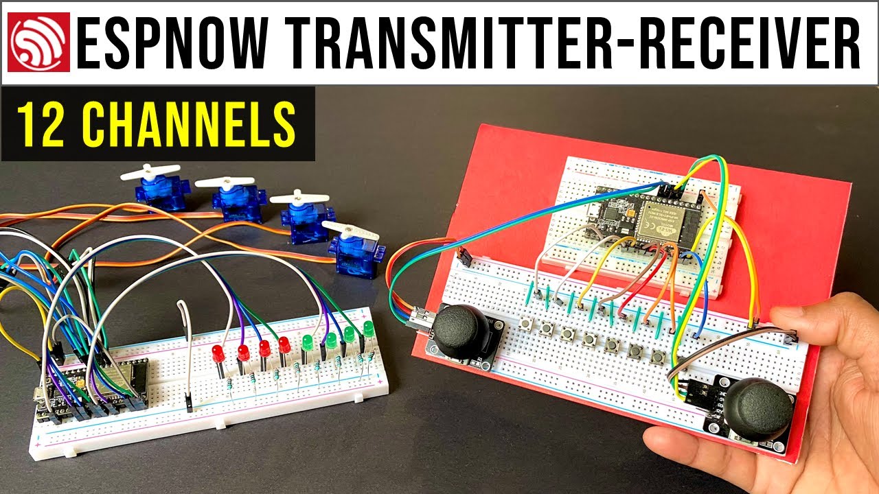 12-канальный беспроводной передатчик-приёмник ESPNOW на базе ESP32 | Сделай сам 👌