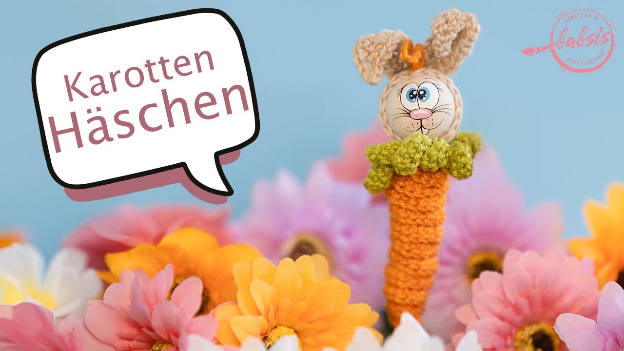 Osterhasen häkeln im Karotten-Look DIY Häkelanleitung für Anfänger Sorgenwürmchen - Stil