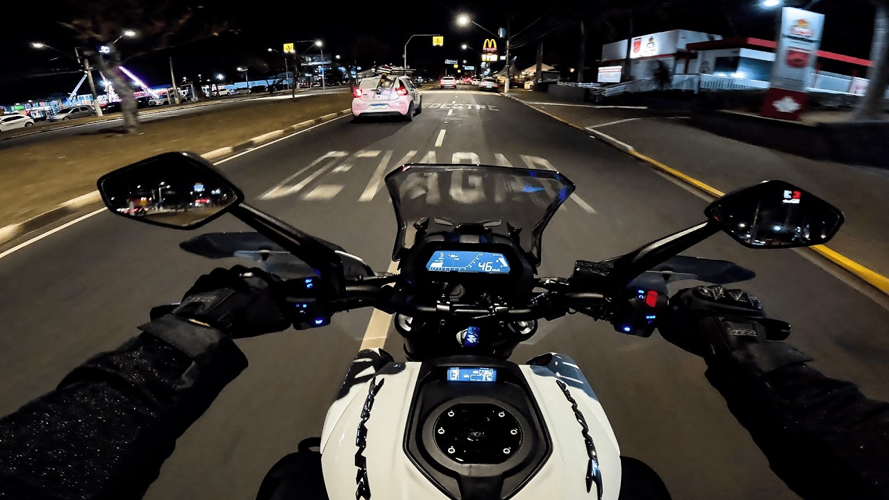 4K | ROLE NOTURNO DOMINAR 400 BRANCA - PRIMEIRAS IMPRESSÕES COM A MOTO NOVA - POV