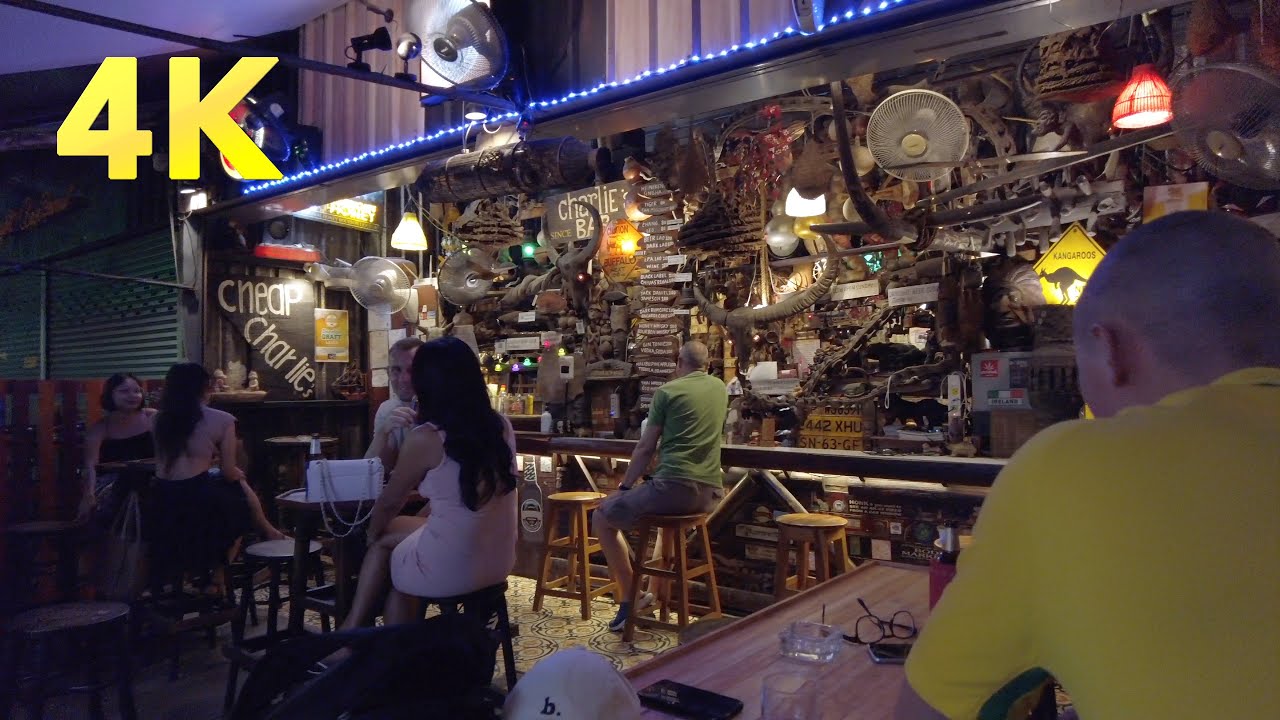 [4K] Good vibe bar near BTS On Nut, Cheap Charlie's Bar / Bangkok