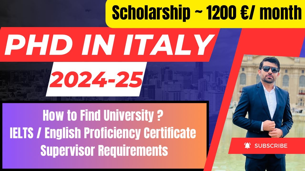 PhD in Italy 2024-25 | No IELTS | Stipend 1200€/ month| Research Proposal | Documents| Visa ratio|