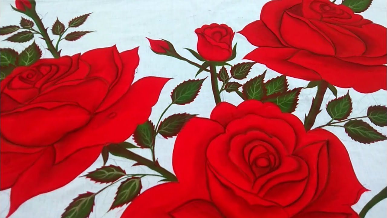 rose painting step by step //Gulab ka painting design .