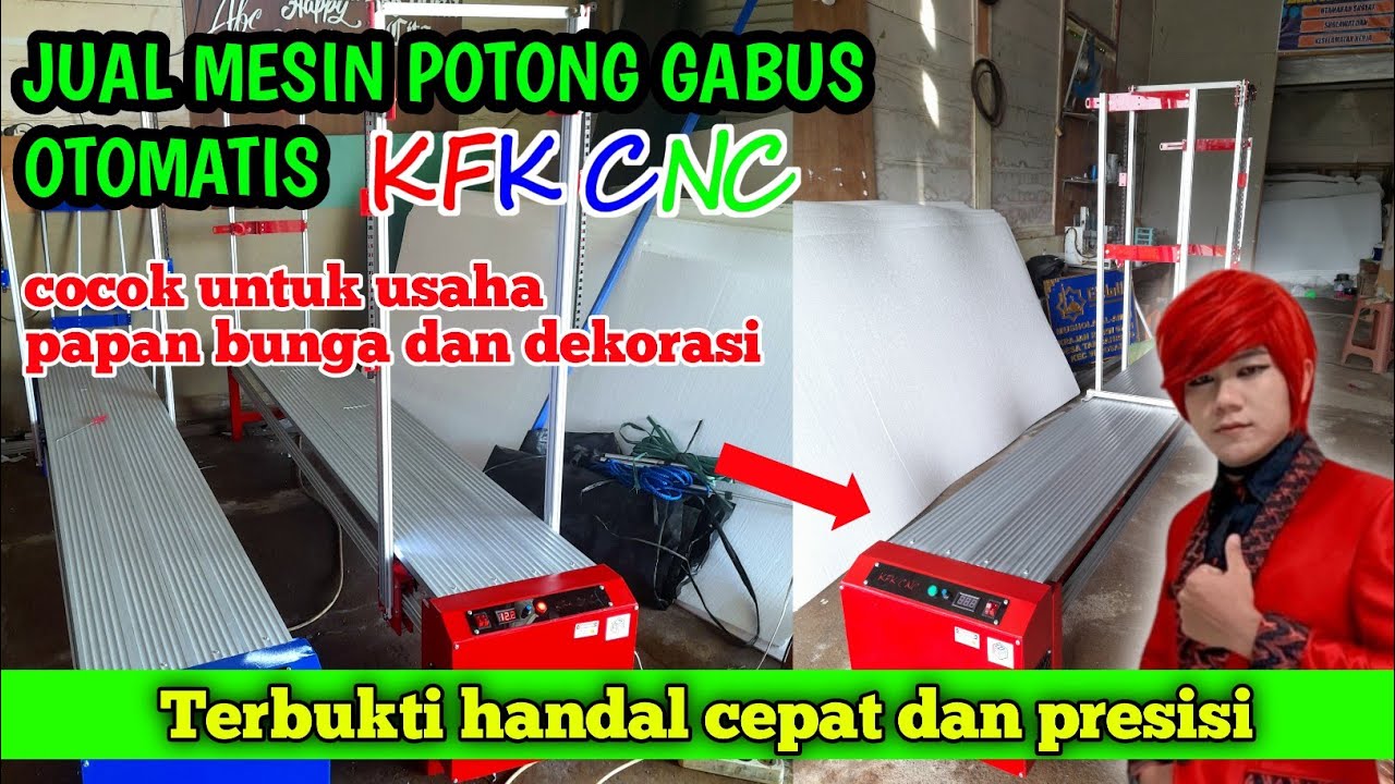 Potong gabus 20cm dengan KFKCNC mesin handal untuk potong huruf karangan bunga