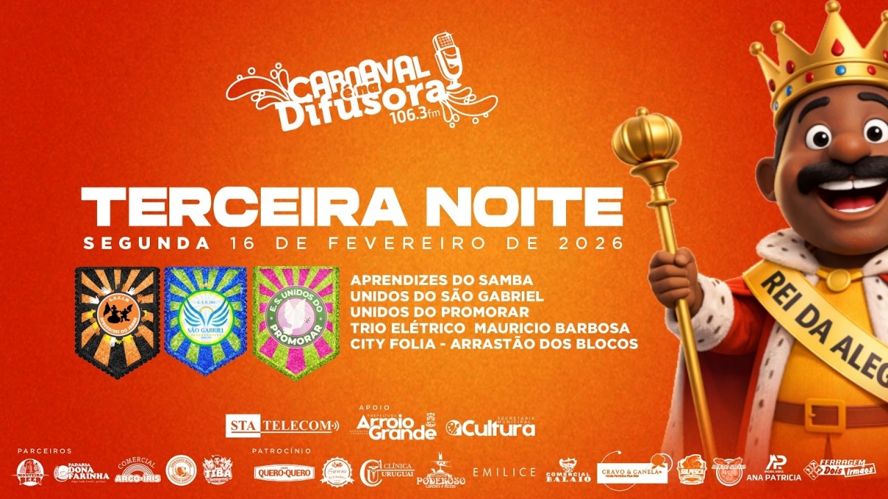 CARNAVAL 2026 | Desfiles do dia 16/02/2026 - Arroio Grande/RS