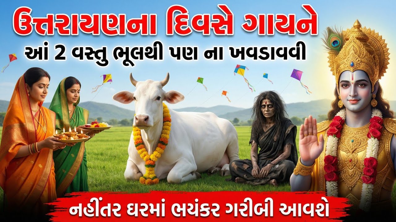 ઉતરાયણના દિવસે ગાયને ખવડાવો આ 1 વસ્તુ ગરીબી દૂર થશે | Shree Krishna Katha | Makar Sankranti Special 