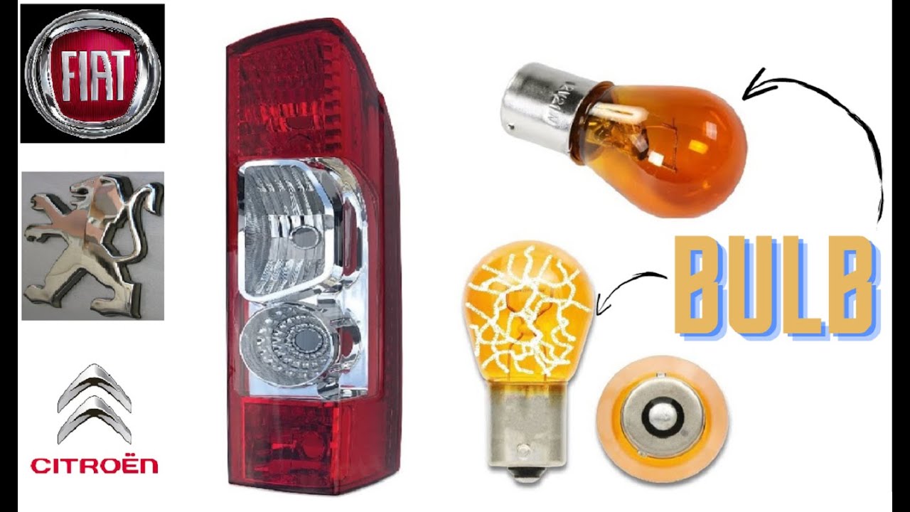 Fiat Ducato,Peugeot Boxer,Citroen jumper turn signal yellow bulb light change,Rücklichtbirne ersetzt
